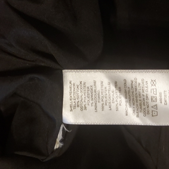 LOFT Black Short Skirt Lace Embroidered Hem Lined Cotton Blend Linen - Picture 4 of 4